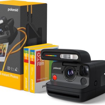 Flip Instant Camera + Color Film Bundle (16 Photos Included) – Black (6565) – Hyperfocal 4-Lens System, Sonar autofocus, and Sence Analysis with Bluetooth paired Companion app